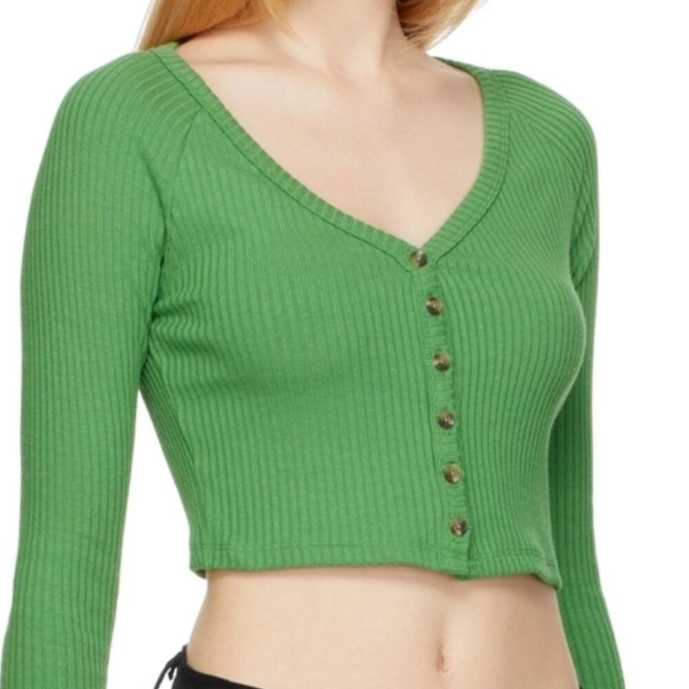 Levi's Saturn Kelly Green Cropped Cardigan Size L